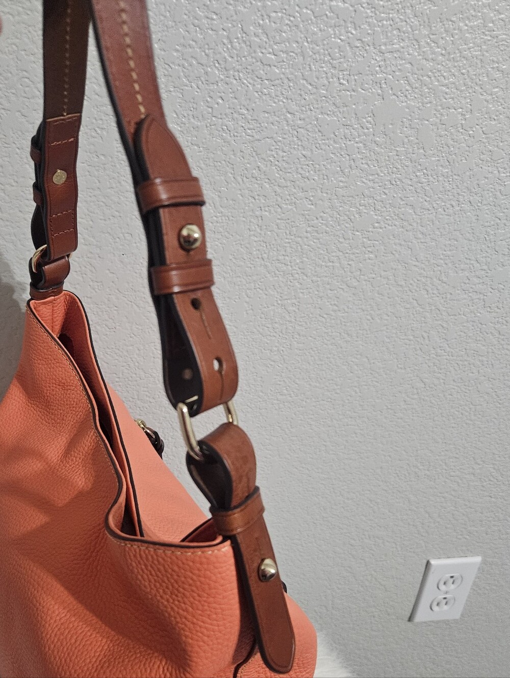 Dooney & Bourke Coral Pebbled Leather Cooper Hobo Shoulder Bag - Picture 6 of 14